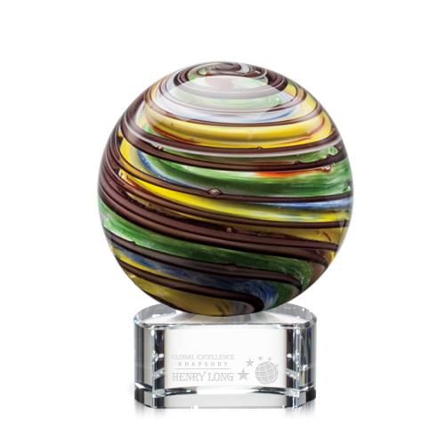 Corporate Awards - Modern Awards - Lunar Spheres on Paragon Base Glass Award