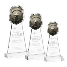 Police Badge Clear Abstract / Misc Crystal Award - Corporate Awards