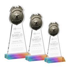 Police Badge Prismatic Abstract / Misc Crystal Award - Crystal Awards