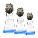 Police Badge Sky Blue on Alberton Base Abstract / Misc Crystal Award