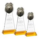 Police Badge Amber on Hartford Base Abstract / Misc Crystal Award