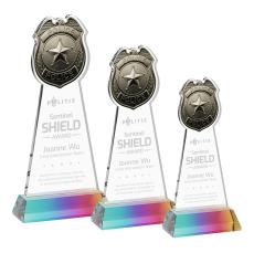 Police Badge Prismatic on Hartford Base Abstract / Misc Crystal Award - Newest Additions