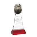 Police Badge Red on Hartford Base Abstract / Misc Crystal Award