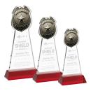 Police Badge Red on Hartford Base Abstract / Misc Crystal Award