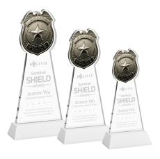Police Badge White on Hartford Base Abstract / Misc Crystal Award - Newest Additions