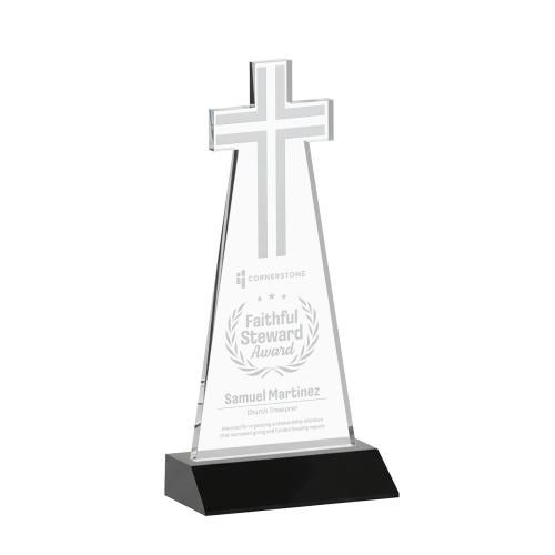 Corporate Awards - Crystal Awards - Cross Black Abstract / Misc Crystal Award