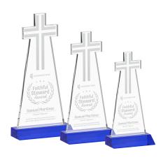 Cross Blue Abstract / Misc Crystal Award - Glass Awards