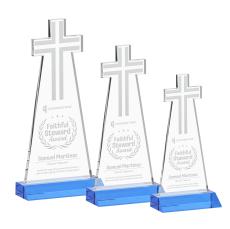 Cross Sky Blue Abstract / Misc Crystal Award - Newest Additions