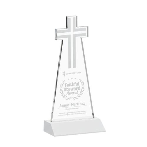 Corporate Awards - Crystal Awards - Cross White Abstract / Misc Crystal Award