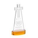 Cross Amber on Alberton Base Abstract / Misc Crystal Award