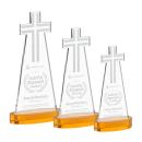 Cross Amber on Alberton Base Abstract / Misc Crystal Award