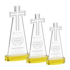 Cross Gold on Alberton Base Abstract / Misc Crystal Award - Crystal Awards