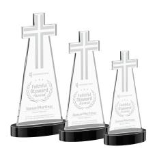 Cross Black on Alberton Base Abstract / Misc Crystal Award - Crystal Awards