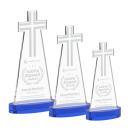 Cross Blue on Alberton Base Abstract / Misc Crystal Award