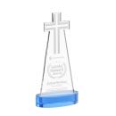 Cross Sky Blue on Alberton Base Abstract / Misc Crystal Award