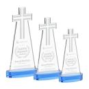 Cross Sky Blue on Alberton Base Abstract / Misc Crystal Award