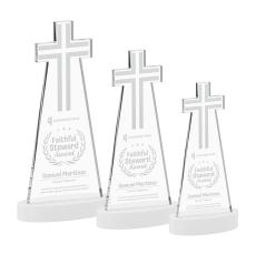 Cross White on Alberton Base Abstract / Misc Crystal Award - Crystal Awards