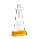 Cross Amber on Hartford Base Abstract / Misc Crystal Award