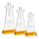 Cross Amber on Hartford Base Abstract / Misc Crystal Award