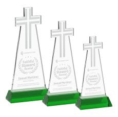 Cross Green on Hartford Base Abstract / Misc Crystal Award - Glass Awards