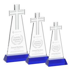 Cross Blue on Hartford Base Abstract / Misc Crystal Award - Glass Awards