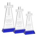 Cross Blue on Hartford Base Abstract / Misc Crystal Award
