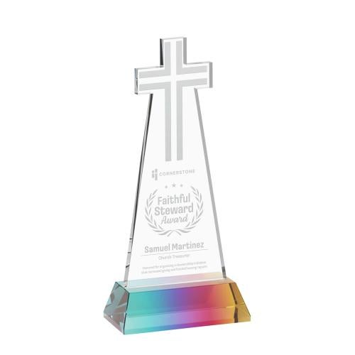 Corporate Awards - Crystal Awards - Cross Prismatic on Hartford Base Abstract / Misc Crystal Award