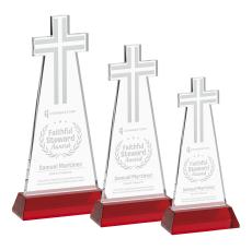 Cross Red on Hartford Base Abstract / Misc Crystal Award - Glass Awards