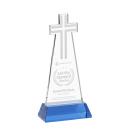 Cross Sky Blue on Hartford Base Abstract / Misc Crystal Award