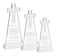 Cross White on Hartford Base Abstract / Misc Crystal Award - Newest Additions