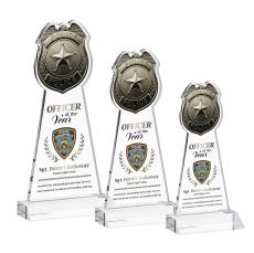 Police Badge Full Color Clear Abstract / Misc Crystal Award - Corporate Awards