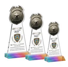 Police Badge Full Color Prismatic Abstract / Misc Crystal Award - Newest Additions