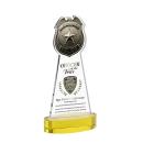 Police Badge Full Color Gold on Alberton Base Abstract / Misc Crystal Award
