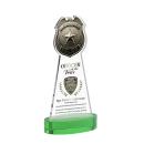 Police Badge Full Color Green on Alberton Base Abstract / Misc Crystal Award
