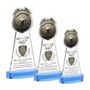 Police Badge Full Color Sky Blue on Alberton Base Abstract / Misc Crystal Award
