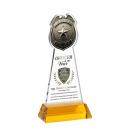 Police Badge Full Color Amber on Hartford Base Abstract / Misc Crystal Award
