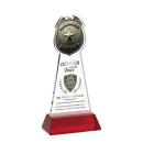 Police Badge Full Color Red on Hartford Base Abstract / Misc Crystal Award