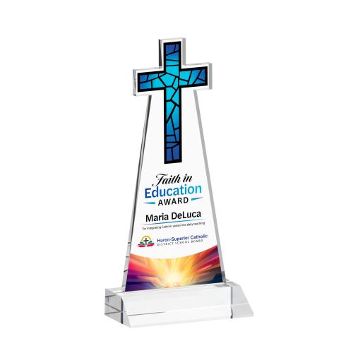 Corporate Awards - Crystal Awards - Cross Full Color Clear Abstract / Misc Crystal Award