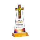 Cross Full Color Amber Abstract / Misc Crystal Award