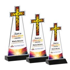 Cross Full Color Black Abstract / Misc Crystal Award - Full Color Awards
