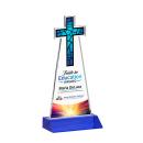 Cross Full Color Blue Abstract / Misc Crystal Award