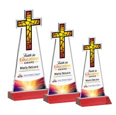 Cross Full Color Red Abstract / Misc Crystal Award - Corporate Awards