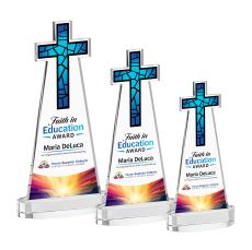 Cross Full Color Clear on Alberton Base Abstract / Misc Crystal Award - Corporate Awards