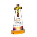 Cross Full Color Amber on Alberton Base Abstract / Misc Crystal Award