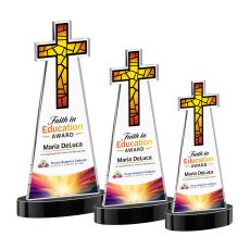 Cross Full Color Black on Alberton Base Abstract / Misc Crystal Award - Corporate Awards