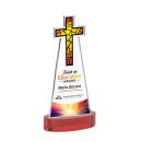 Cross Full Color Red on Alberton Base Abstract / Misc Crystal Award
