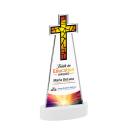 Cross Full Color White on Alberton Base Abstract / Misc Crystal Award