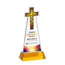 Cross Full Color Amber on Hartford Base Abstract / Misc Crystal Award