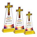 Cross Full Color Gold on Hartford Base Abstract / Misc Crystal Award