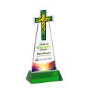 Cross Full Color Green on Hartford Base Abstract / Misc Crystal Award